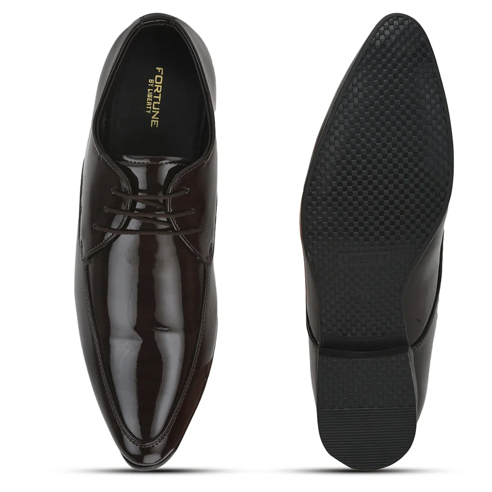 Fortune Lacing Brown Formal Shoes For Men JPL-242 By Liberty Air permeable Mid Cut