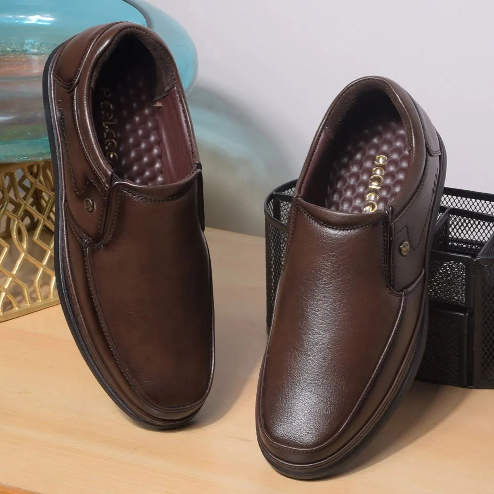 Healers By Liberty Mens ERL-16 Brown Formal Non Lacing Shoes Comfortable Heel