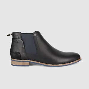 British Fit Sharp Finish Dion Chelsea Boots Black