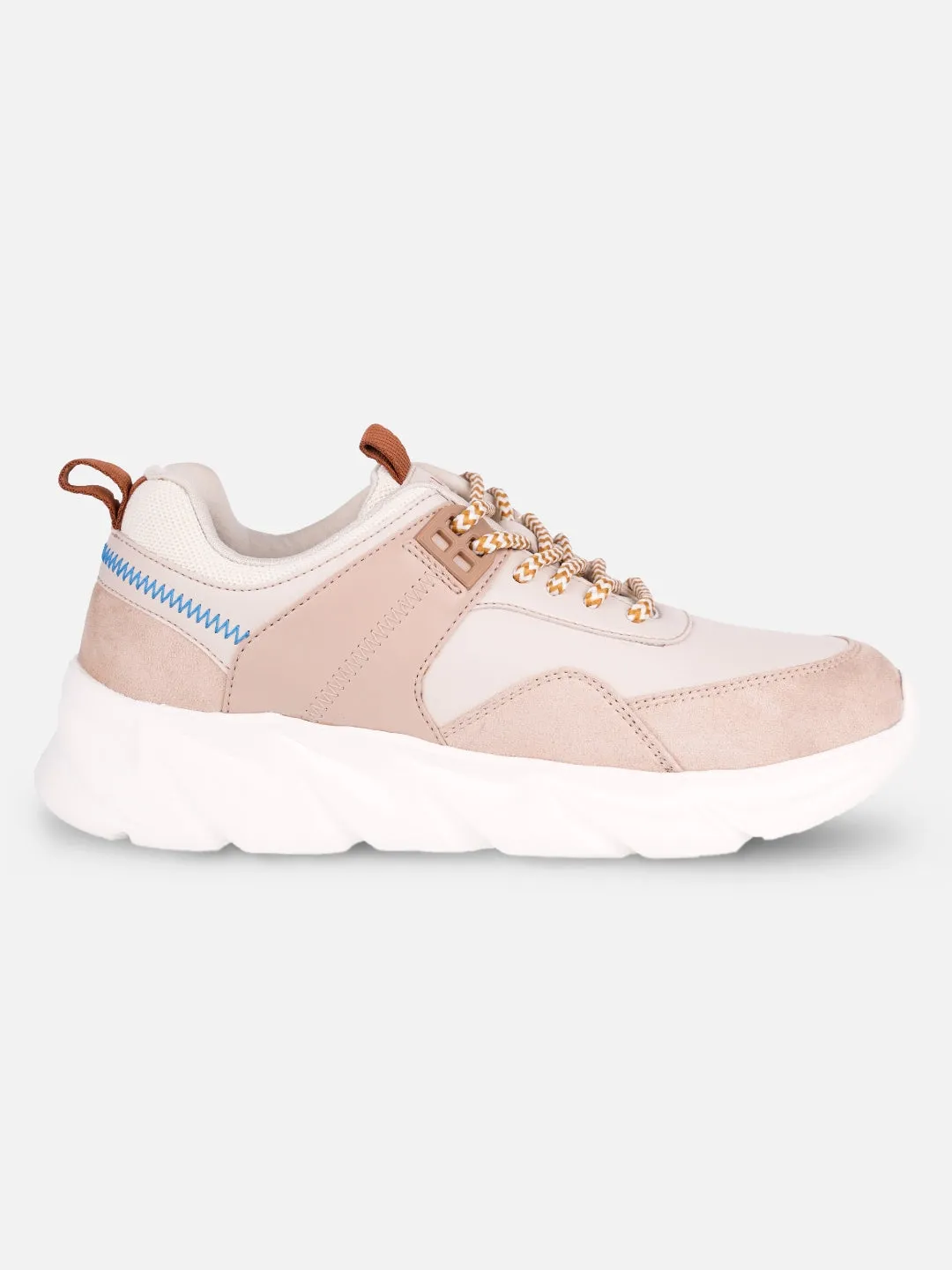 Boosted style Wide fit Women's Nude Cream All Seasons Wearing Sneakers (IU1005)