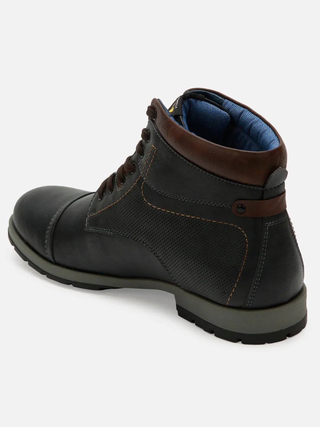 Free Pace Men's Charcoal Black High Top Derby Boot (IX1021)