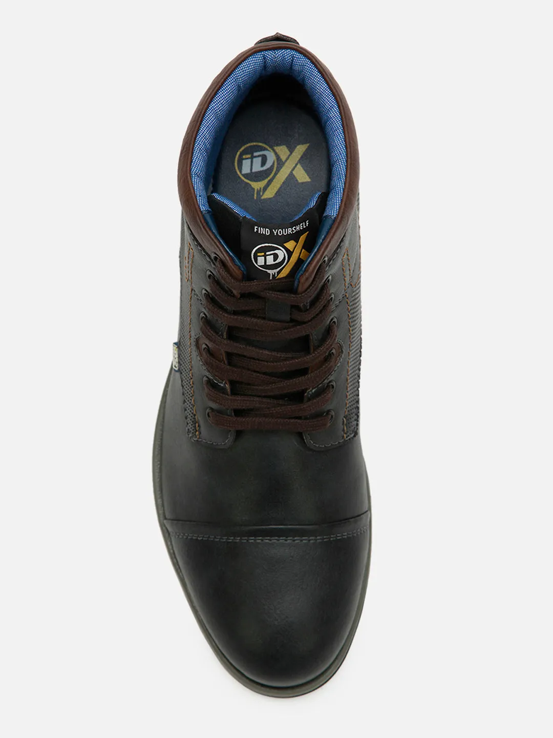 Men's Charcoal Black High Top Derby Boot (IX1021) Comfort support