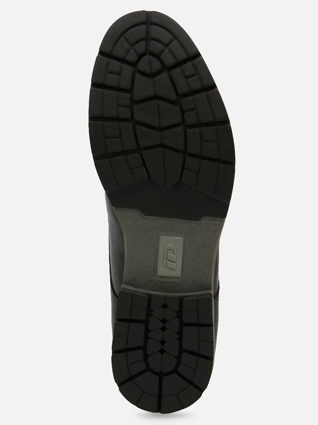 Men's Charcoal Black High Top Derby Boot (IX1021) Strong Grip