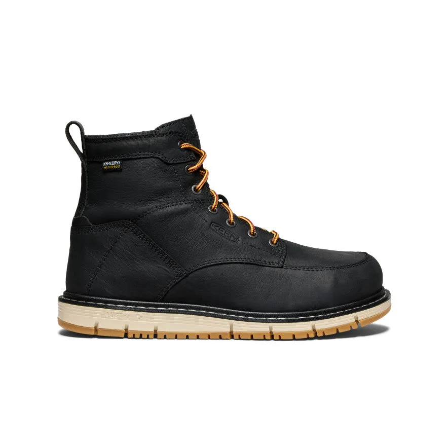 Effortless Fit Sandals Quick Fit Men's San Jose 6" Waterproof Boot (Aluminum Toe)  |  Black/Gum