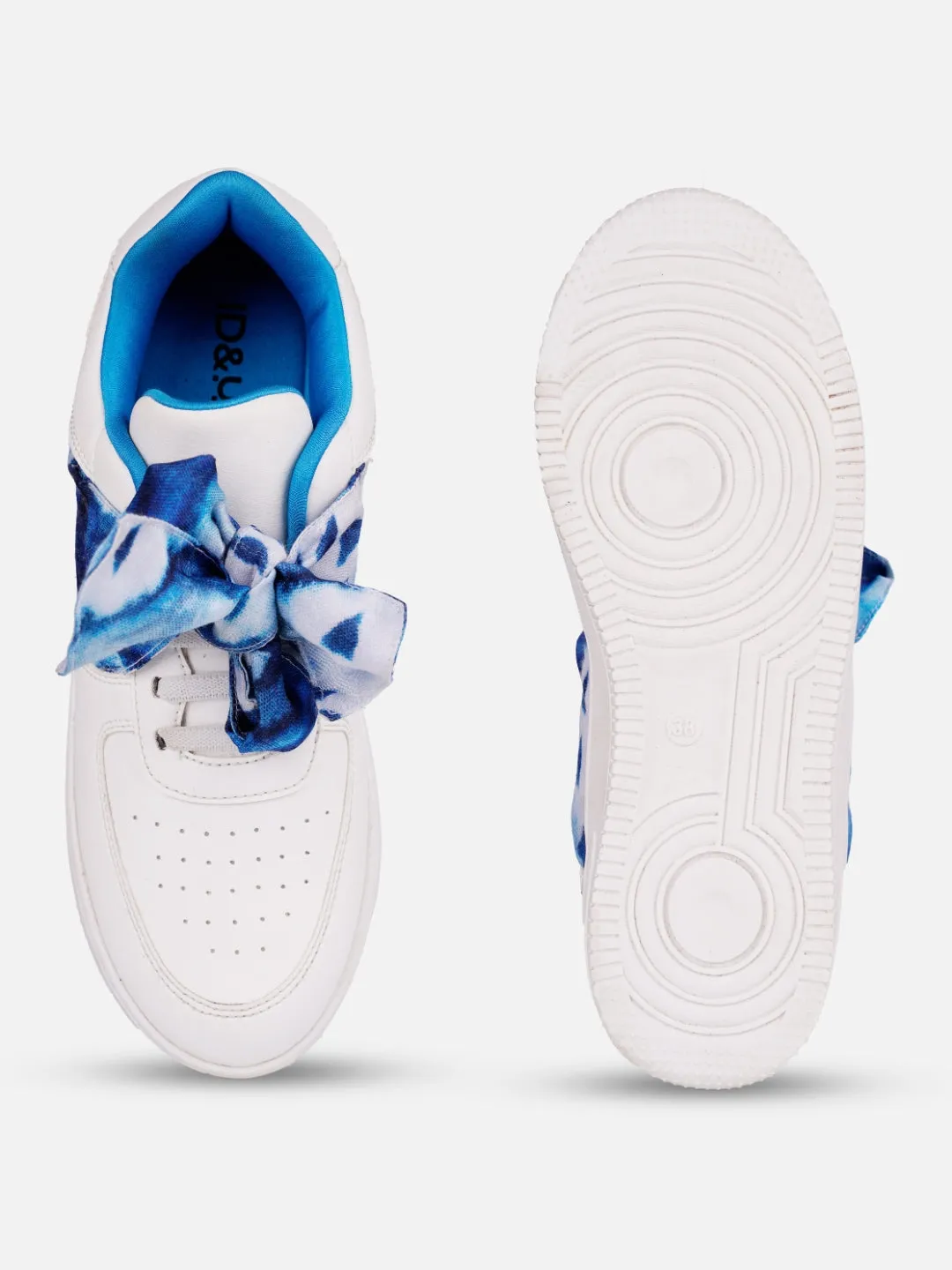 Women's White Fashion Sneakers (IU1016) Torsional Rigidity Bar
