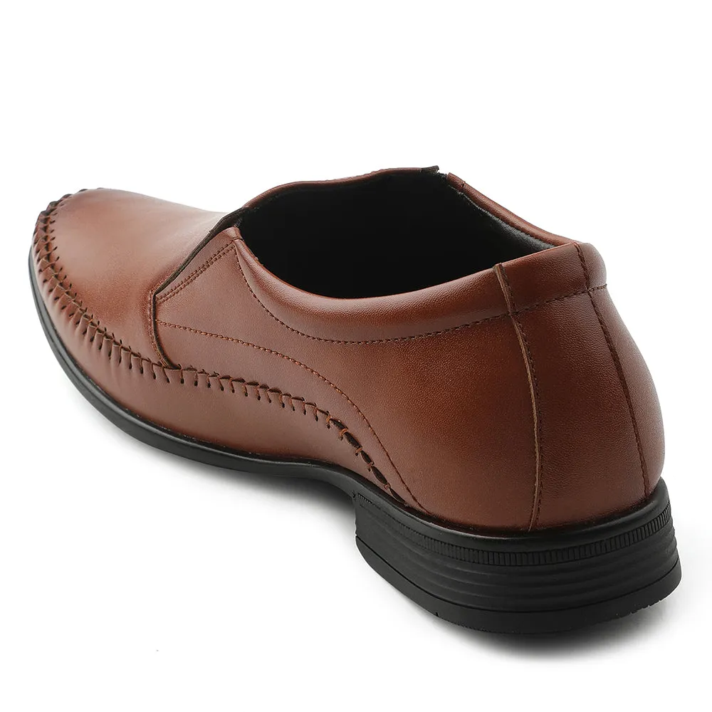 Fortune Tan Formal Non Lacing Moccasin Shoes For Men HML-18E By Liberty Lightweight Design