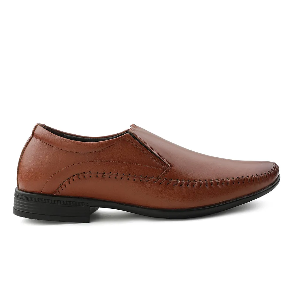 Fortune Tan Formal Non Lacing Moccasin Shoes For Men HML-18E By Liberty Club Scene