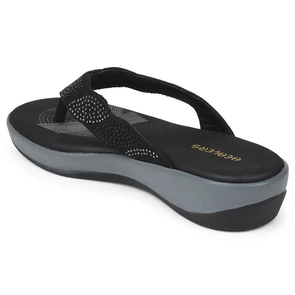 Garden Mood Healers Black Casual Slipper For Women JJL-13 By Liberty