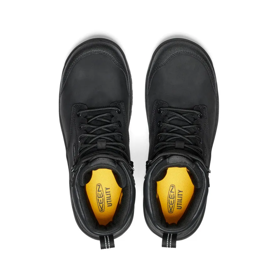 Casual Wear Lightweight Slip-Ons Men's Evanston 6" Waterproof Boot (Carbon Toe)  |  Black/Black