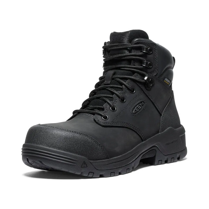Men's Evanston 6" Waterproof Boot (Carbon Toe)  |  Black/Black Streamlined Design synthetic material