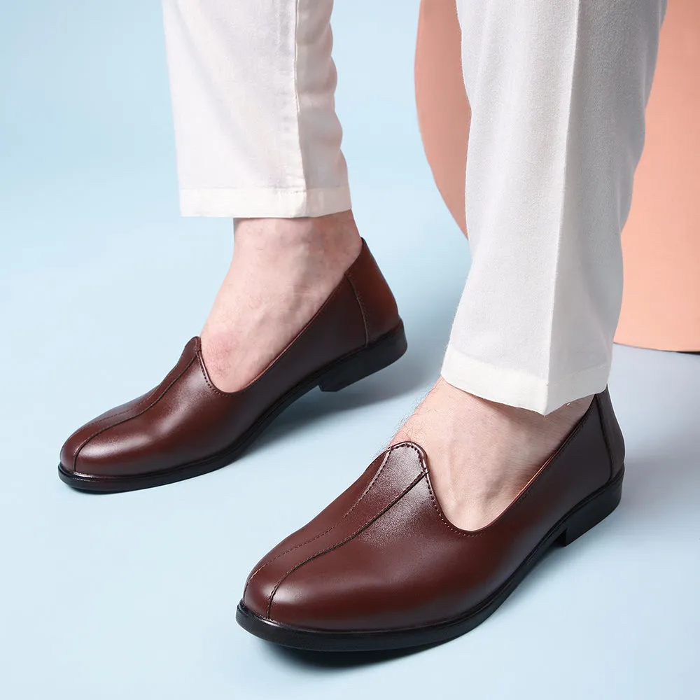 Icon Shade Fashionable Boots Fortune (Brown) Casual Mojari Jutti For Men NAGRA By Liberty