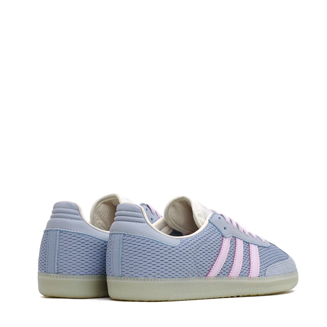 Adidas Men Samba OG Tactile Blue Ice Lavender JI3178 Firm Edge Arch Support Standing Workers