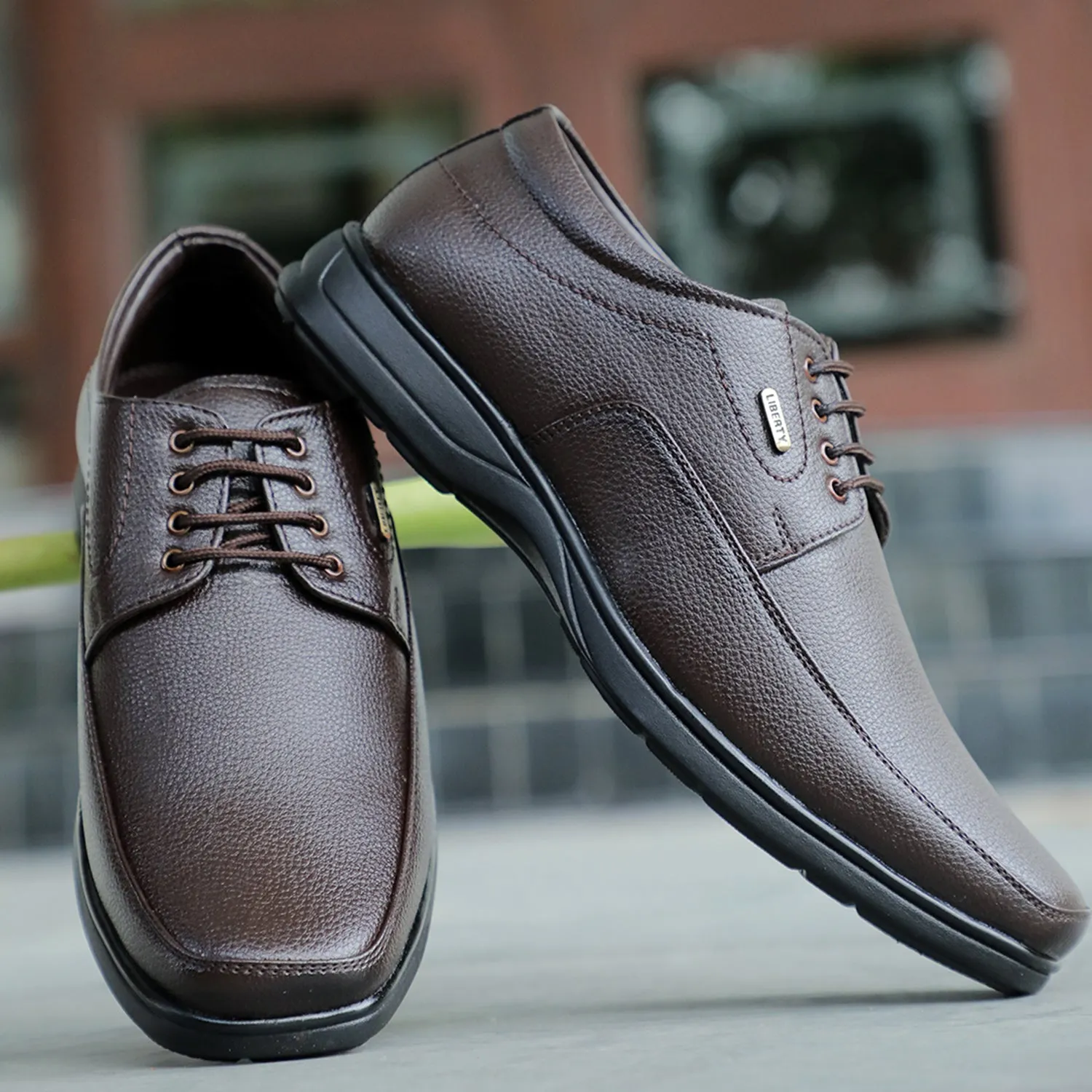 Fortune Brown Formal Lacing Derby Shoes For Men HOL-131E By Liberty Icon Mode Signature Craft