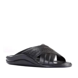 Coolers Casual Black Slippers For Men DON By Liberty Ventilated