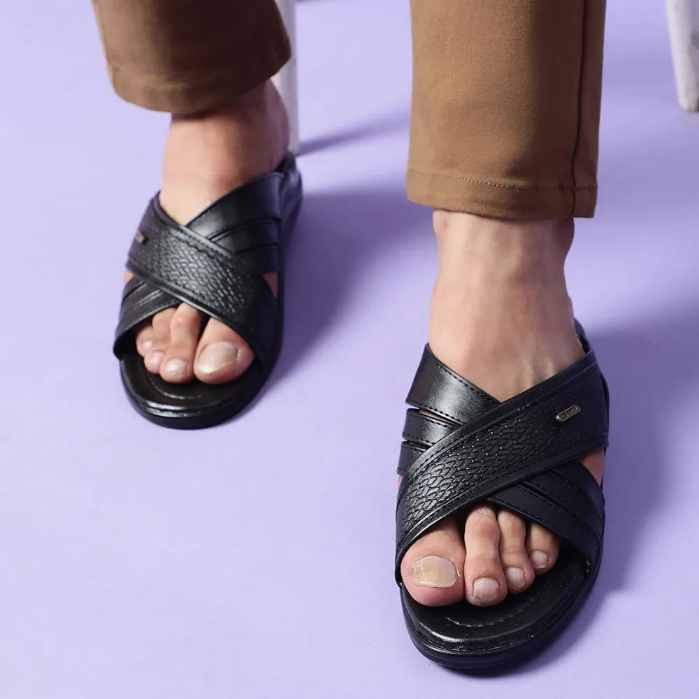 Coolers Casual Black Slippers For Men DON By Liberty Business Wear