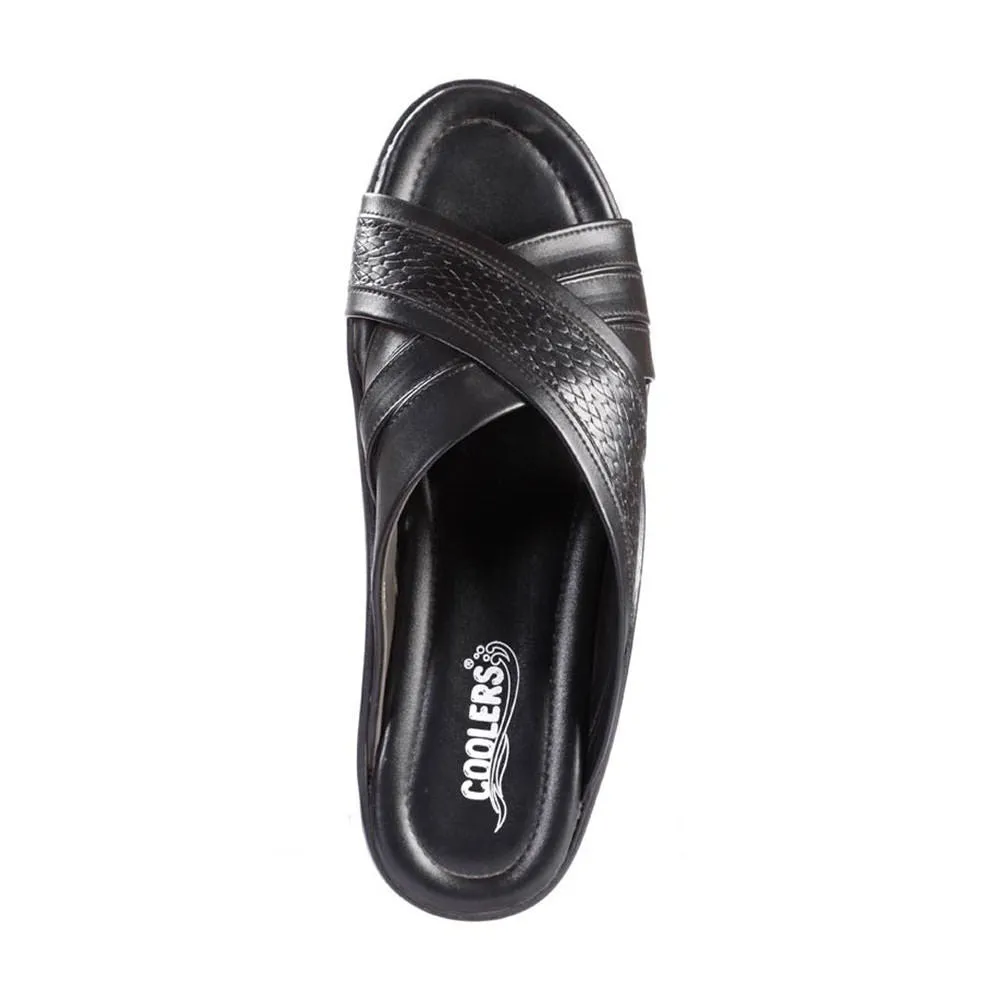 Coolers Casual Black Slippers For Men DON By Liberty World Walk