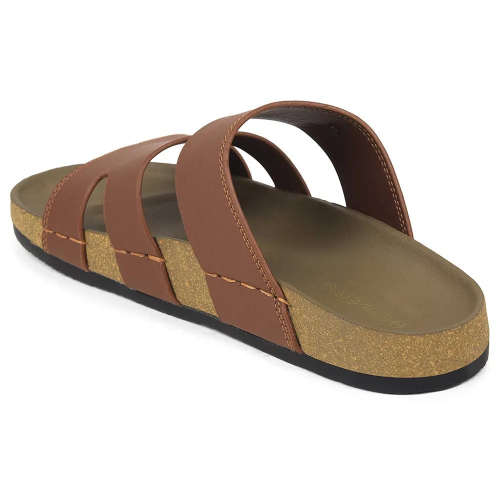 Healers Tan Casual Slipper For Mens AOL-5 By Liberty Refined Look Simple Form