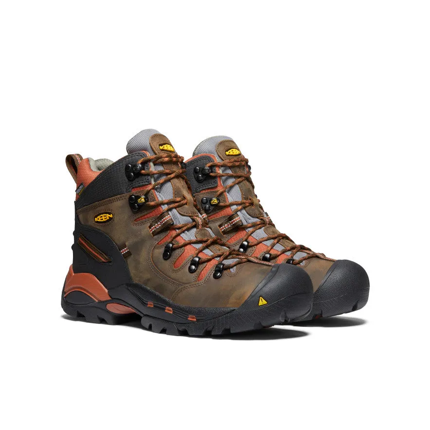 Men's Pittsburgh 6" Waterproof Boot (Soft Toe)  |  Cascade Brown/Bombay Brown No-Slip Grip Comfortable foot fit