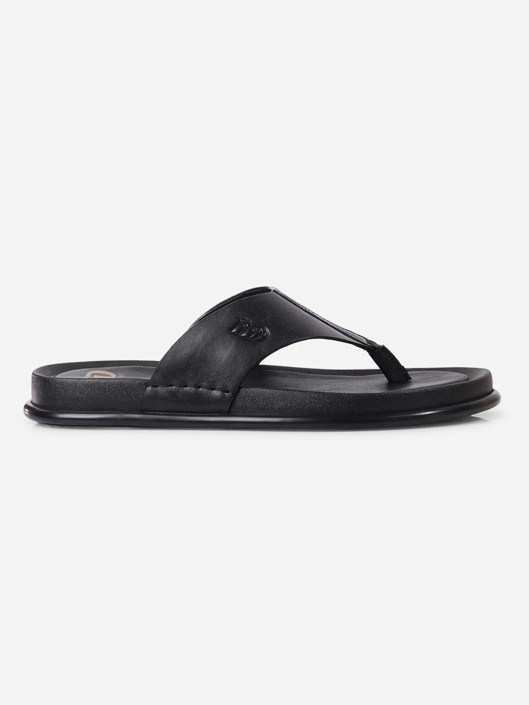 Crystal Glow Cool Tone Men's Black Thong Sandal (ID4268)