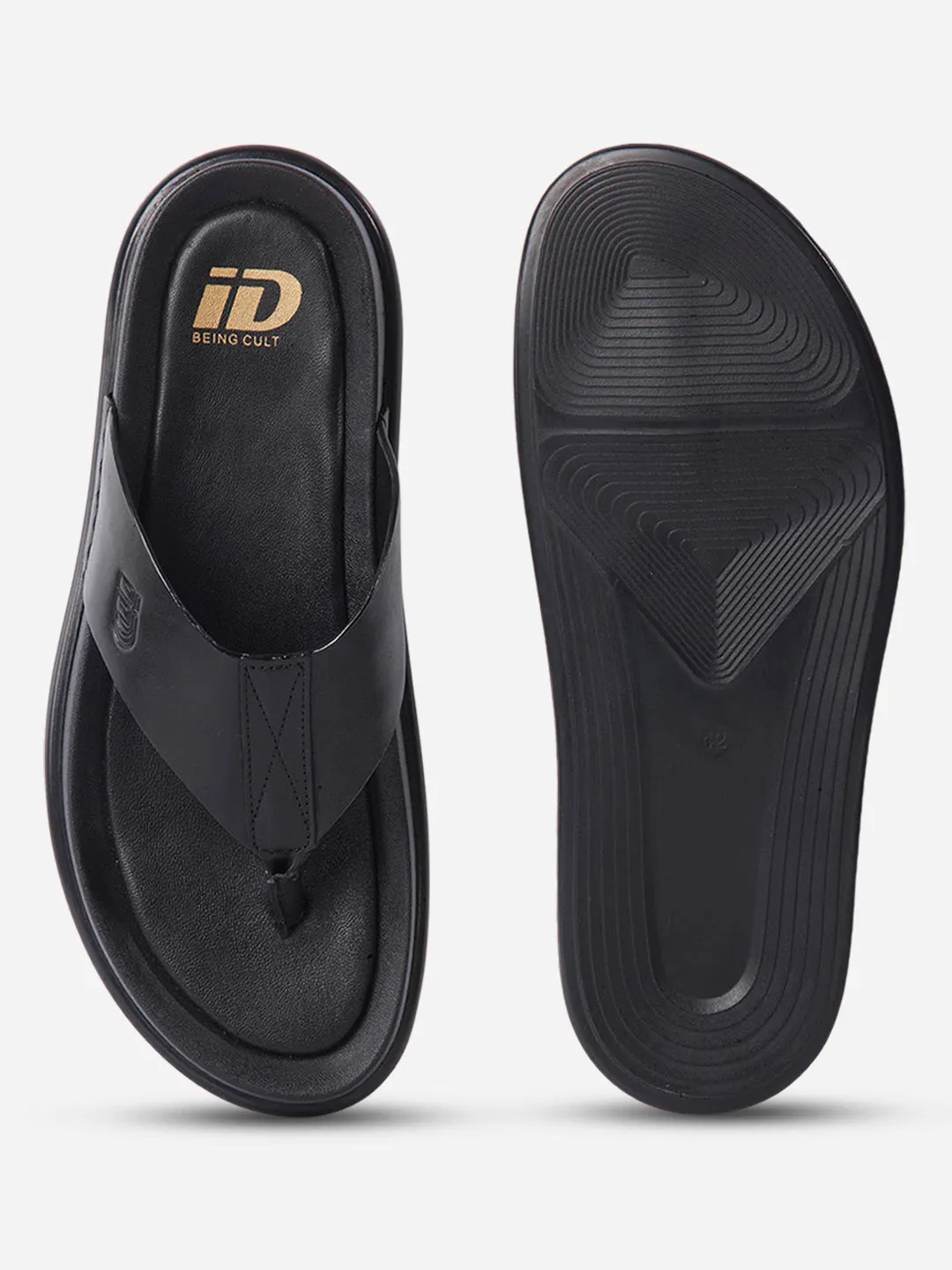 Men's Black Thong Sandal (ID4268) King Strong