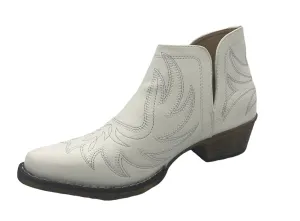 Roper Ladies' White Shortie Boot Eco Material Rural Traveler heel cup