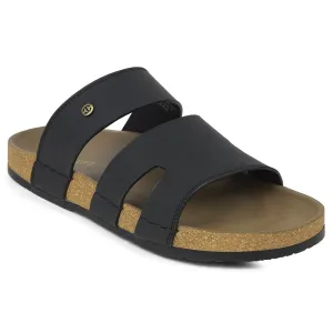 Baby Soft Healers Black Casual Slipper For Mens AOL-5 By Liberty