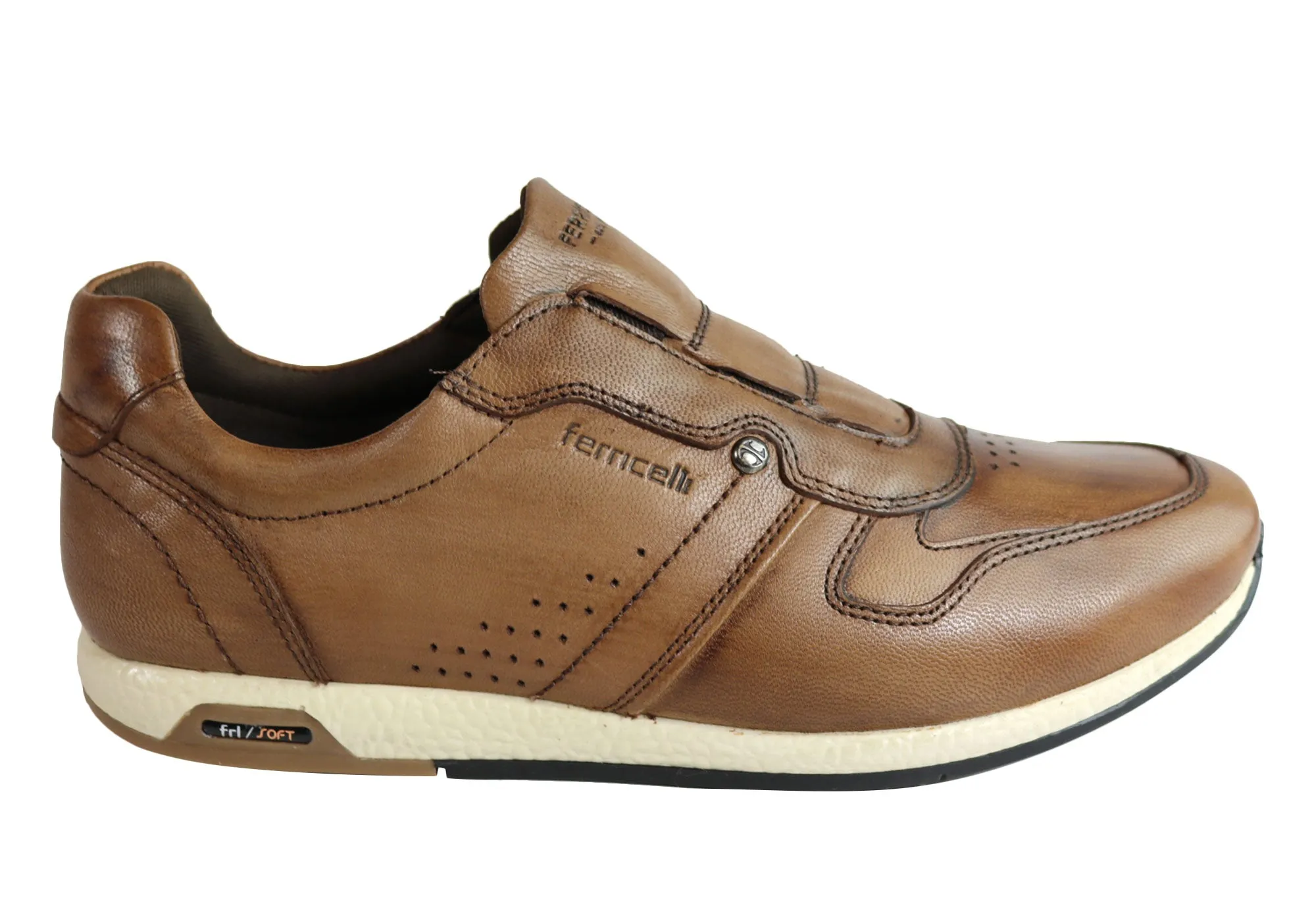 Ferricelli Carlo Mens Leather Slip On Casual Shoes Made In Brazil Gentle Feel Fitness Ready