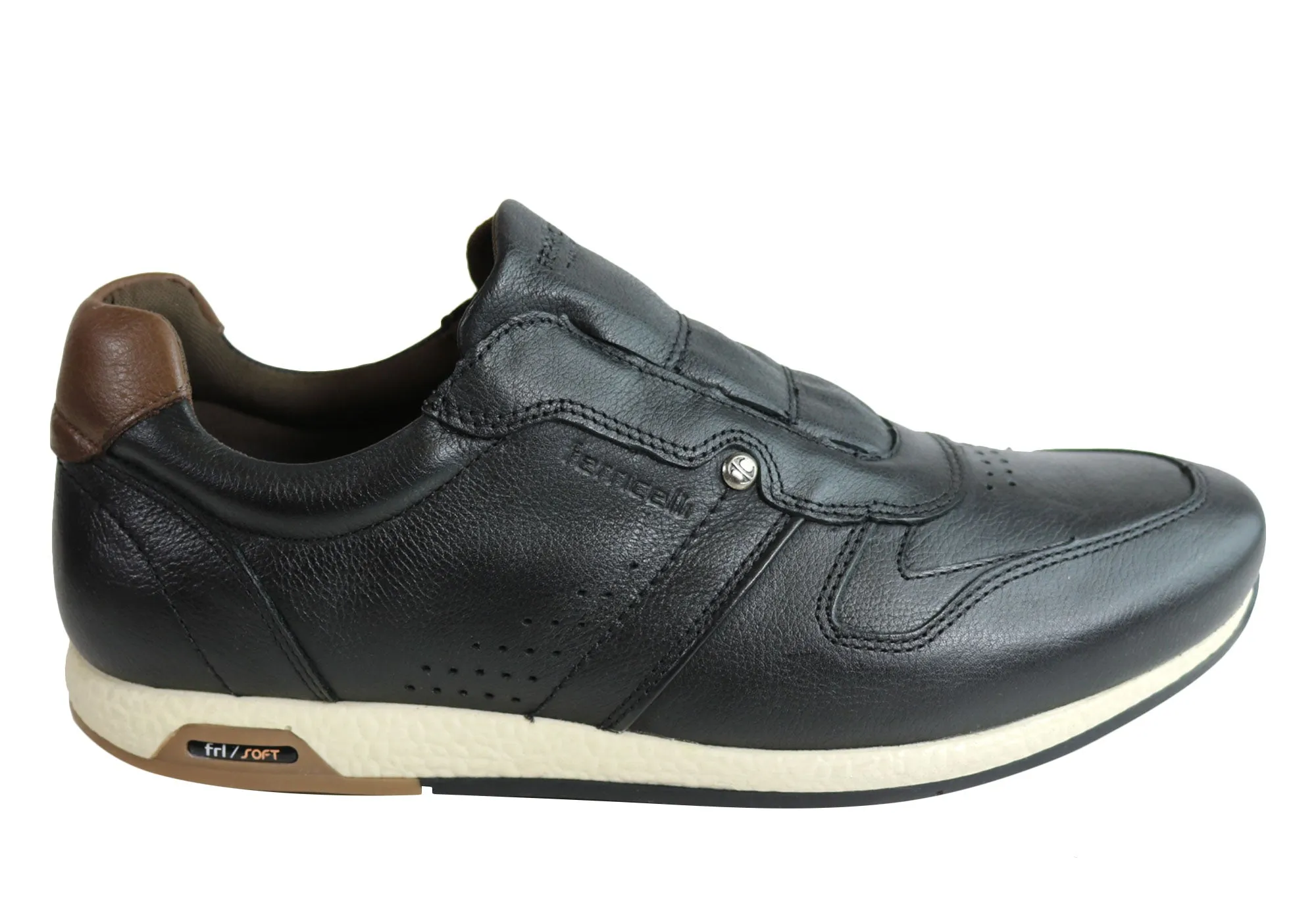 Ferricelli Carlo Mens Leather Slip On Casual Shoes Made In Brazil Wear resistant