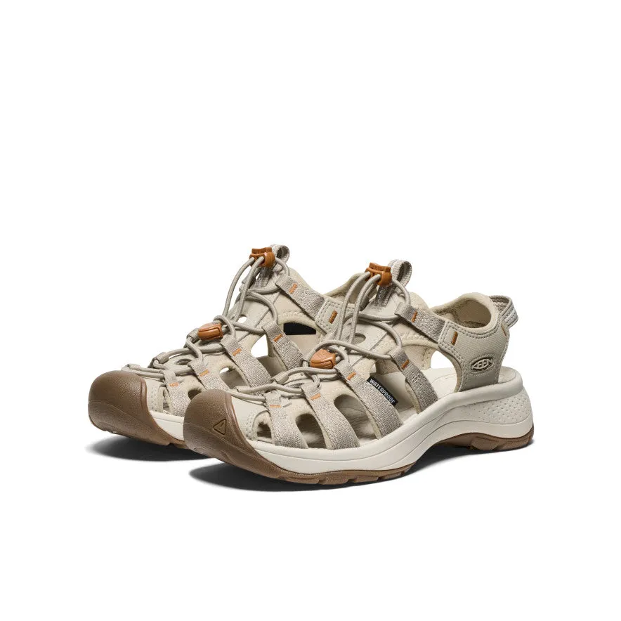 Elastic Cuff Stone Walk Women's Astoria West Sandal  |  Plaza Taupe/Roasted Pecan