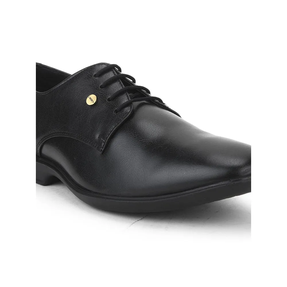 Occasion Mode Fortune Black Formal Lace Up Derby Shoes For Men LUCIO-201 By Liberty