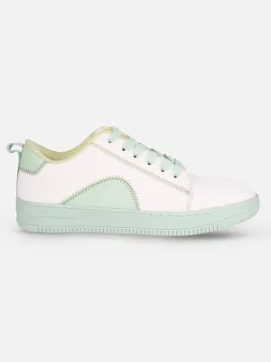 Women's White/Green Platform Sneakers (IU1015) Gradient Density