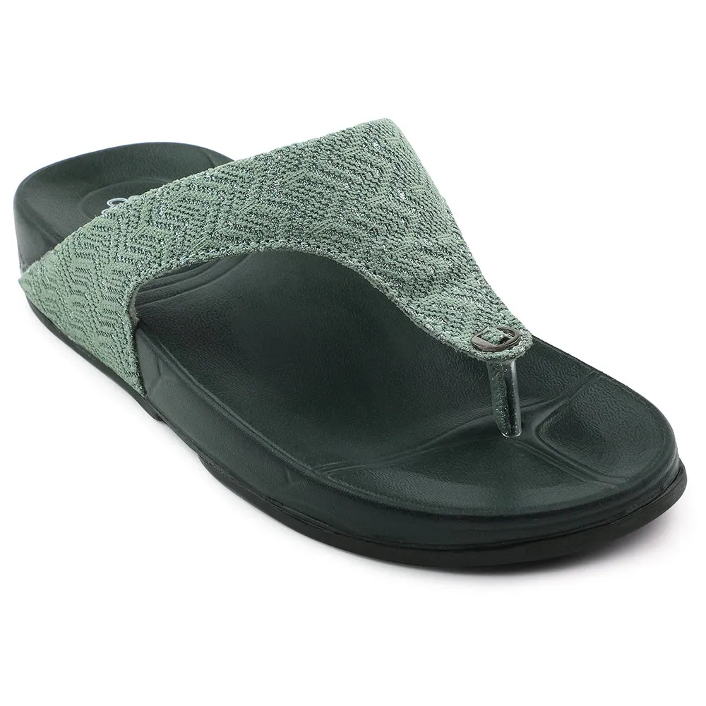 A-HA Green Casual Slipper For Women DIVA-60E By Liberty Soft Moisture wicking