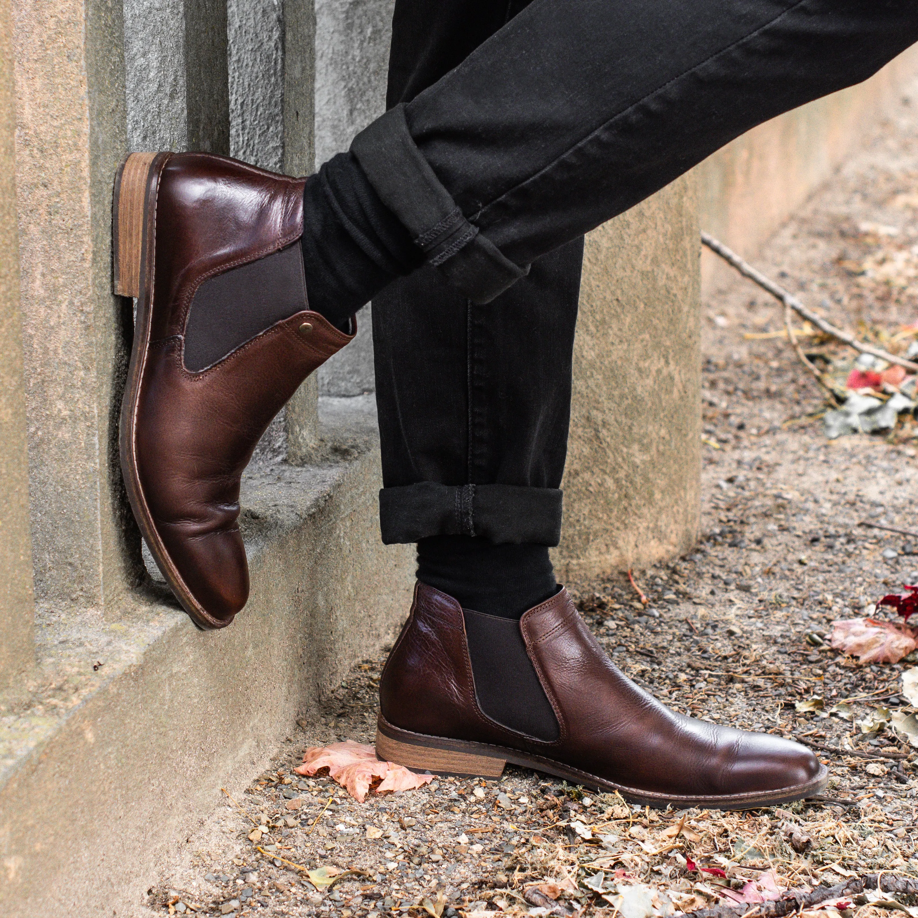 Tokyo Mode Drake Chelsea Boots Dark Brown Seamless Build