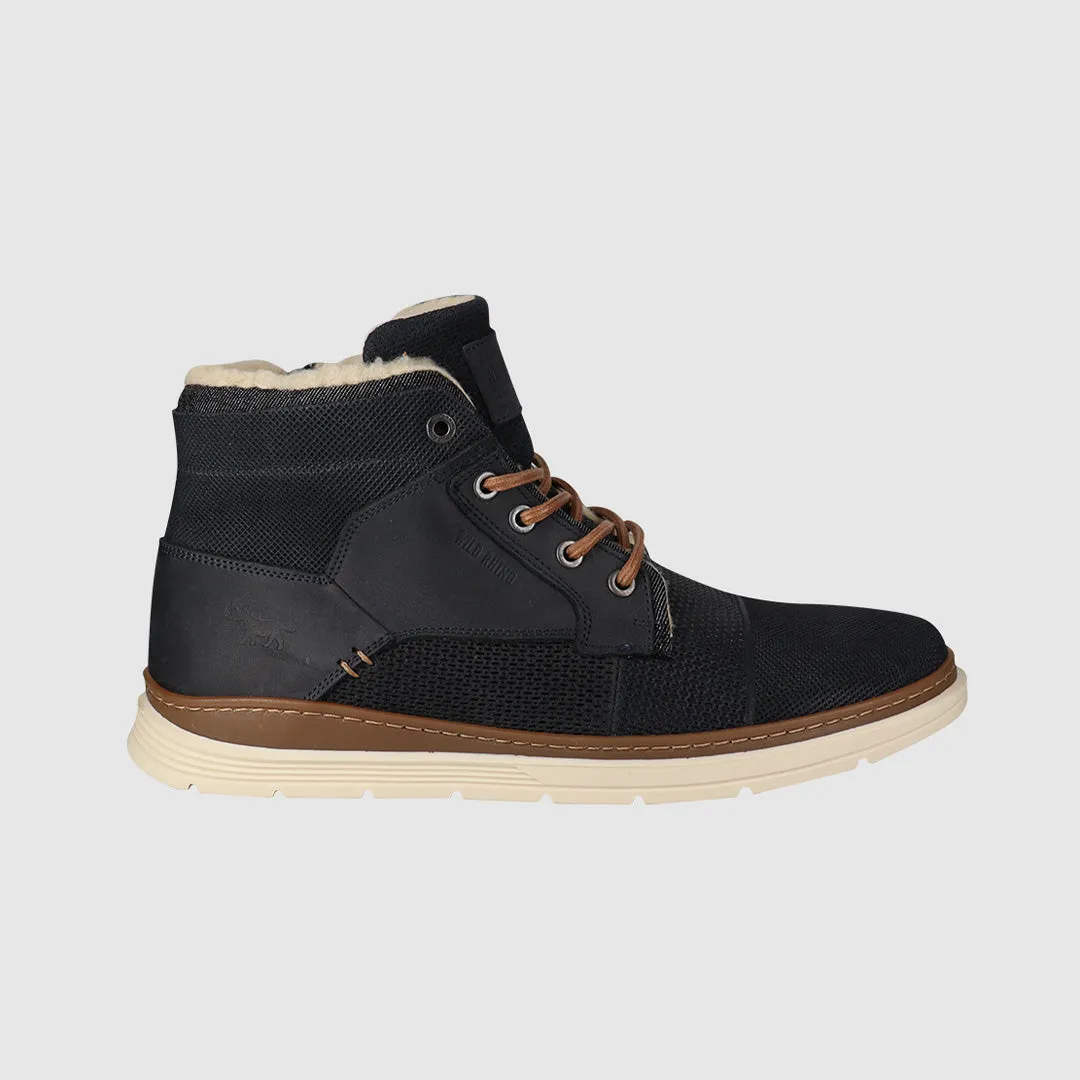 Soil Lace Up Boots Navy mesh material Custom Fit
