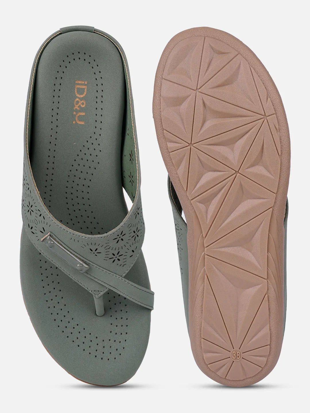 Slip Fit Women's Olive Thong Sandals (IU6009)