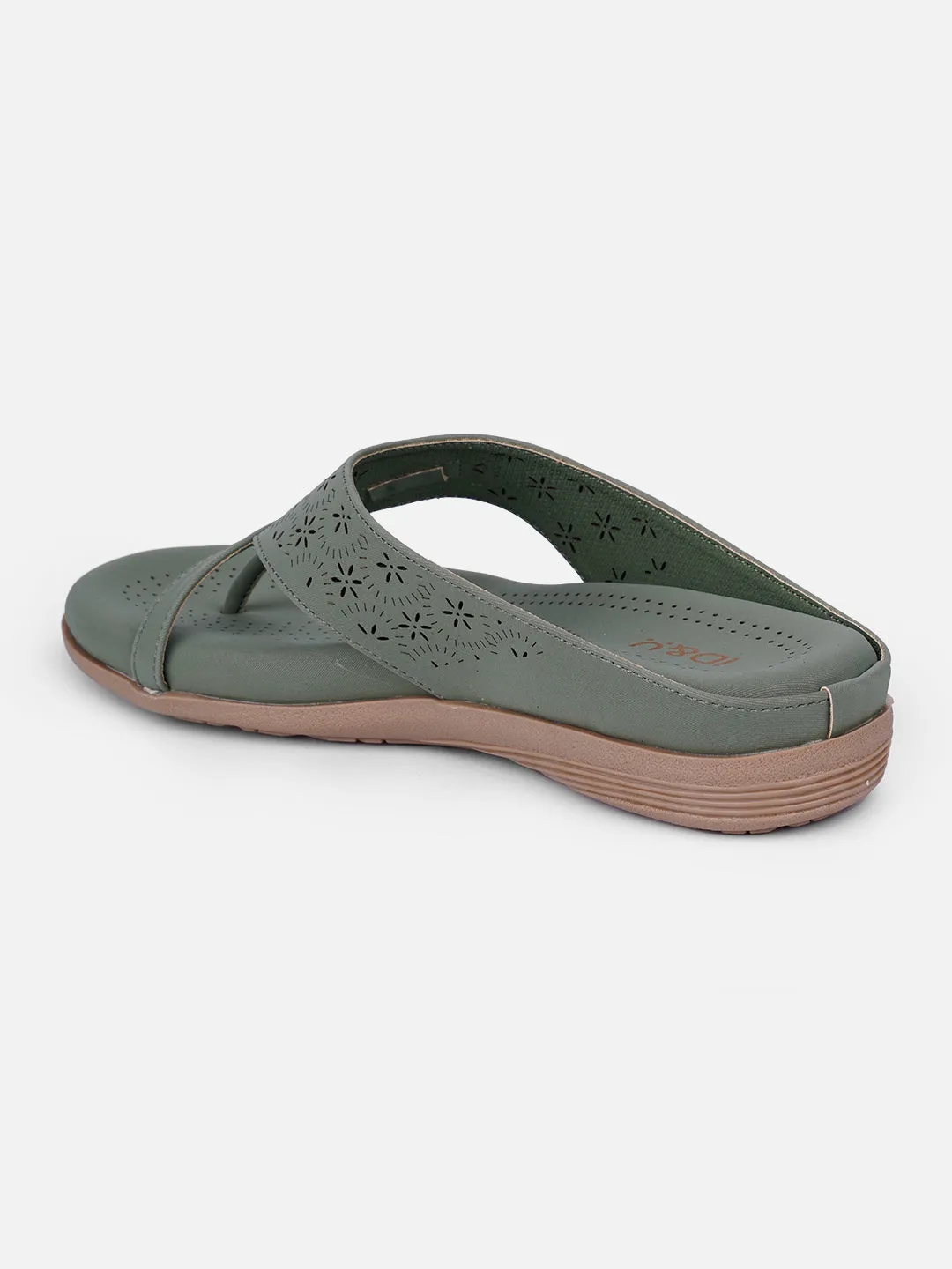 Women's Olive Thong Sandals (IU6009) TPU Outsole