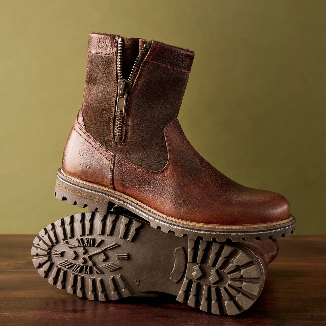 Wint Zip Up Boots Rust Insulated Rural Traveler Padded Interior Rural Traveler
