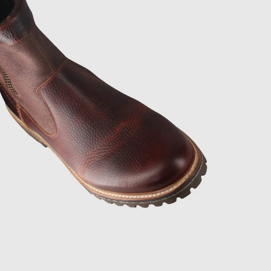 Outdoor Utility Wint Zip Up Boots Rust