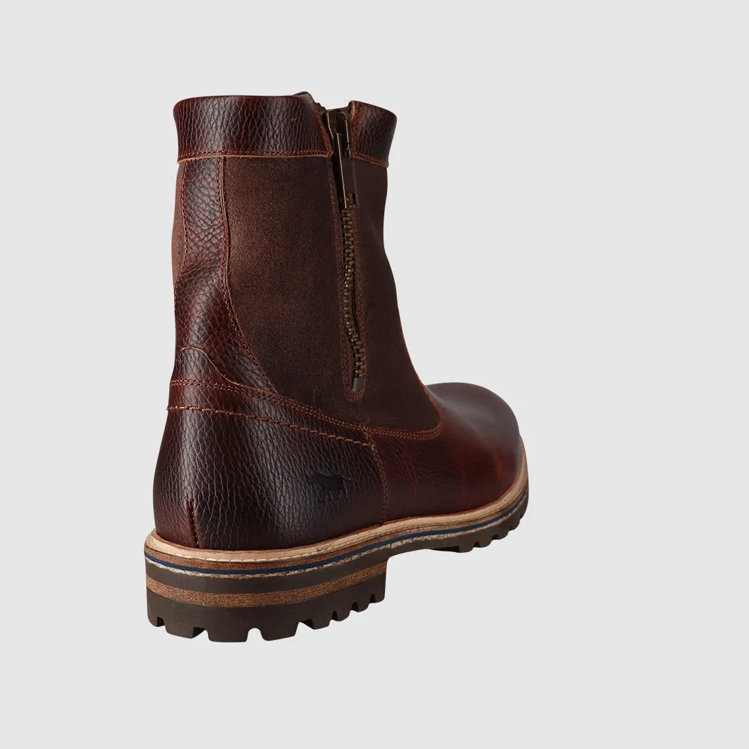 High-Top Style Seamless Comfort Trail Exploration Wint Zip Up Boots Rust