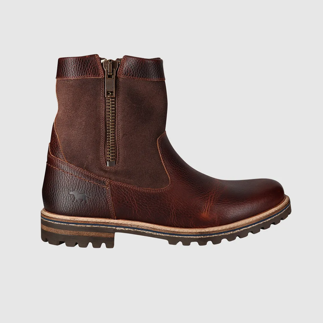 Rough Ground Wint Zip Up Boots Rust