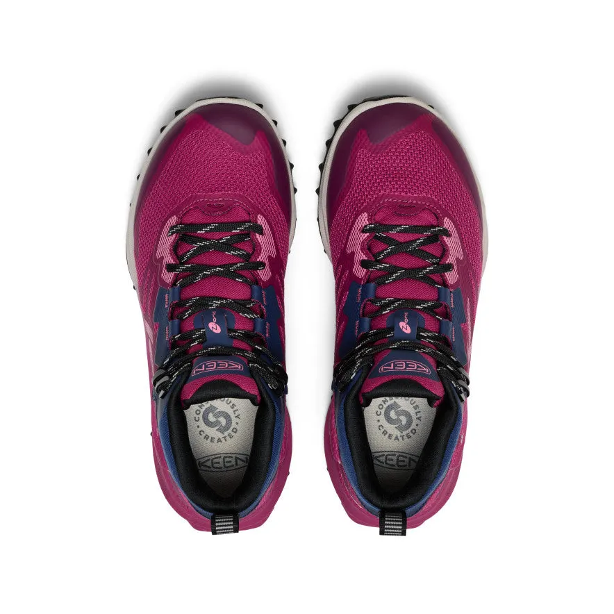Cozy Travel Shoes Women's Zionic NXT Waterproof Hiking Boot  |  Beaujolais/Pink Lemonade