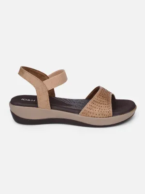 Sleek Look All-day Comfort Women's Beige Slingback Strap Sandals (IU6001)