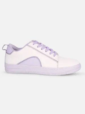 Women's White/Lilac Platform Sneakers (IU1015) Shock Absorbing Layer Speed Boost