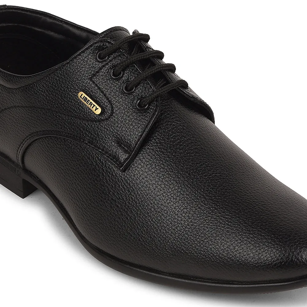 Fortune Black Formal Lacing Derby Shoes For Men UVL-131 By Liberty Refined Style