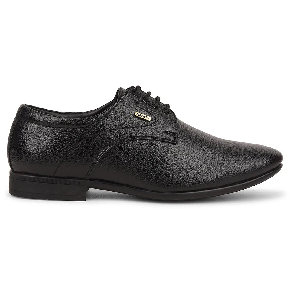 Fortune Black Formal Lacing Derby Shoes For Men UVL-131 By Liberty Winner Step