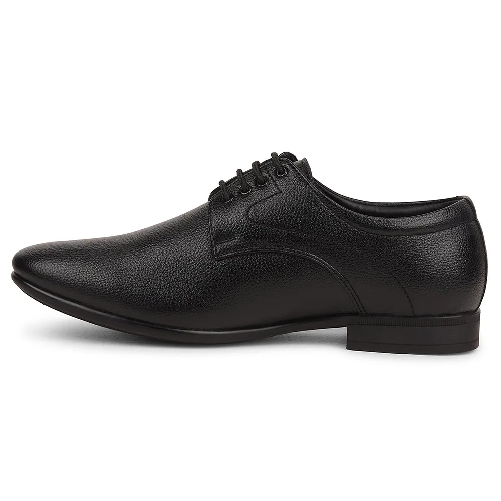 stage look Forever Sharp Fortune Black Formal Lacing Derby Shoes For Men UVL-131 By Liberty