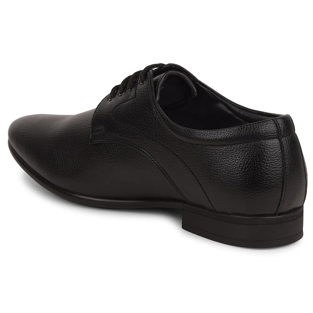 Fortune Black Formal Lacing Derby Shoes For Men UVL-131 By Liberty Top Shade