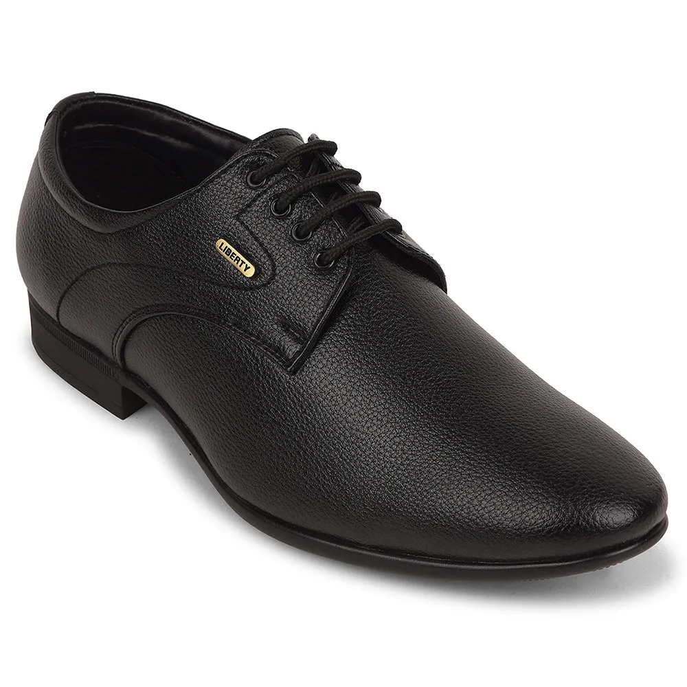 Office Meeting Fortune Black Formal Lacing Derby Shoes For Men UVL-131 By Liberty