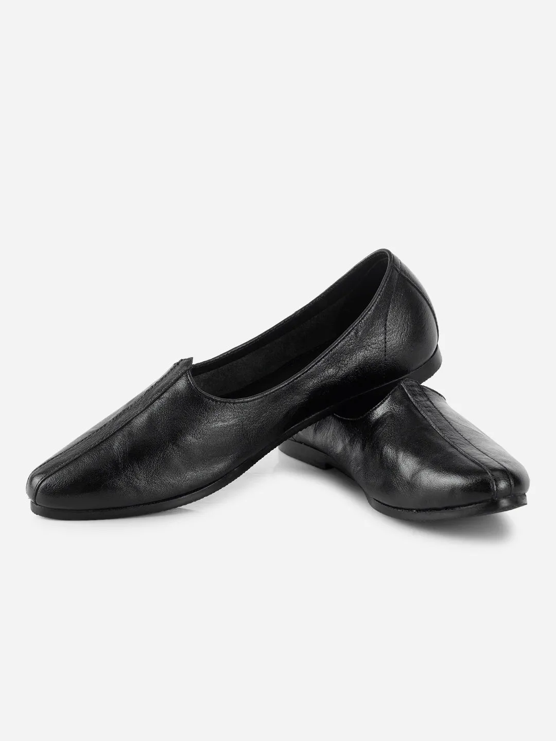 night walk Men's Black Ethnic Jalsa Jooti and Mojaris (ID1077)