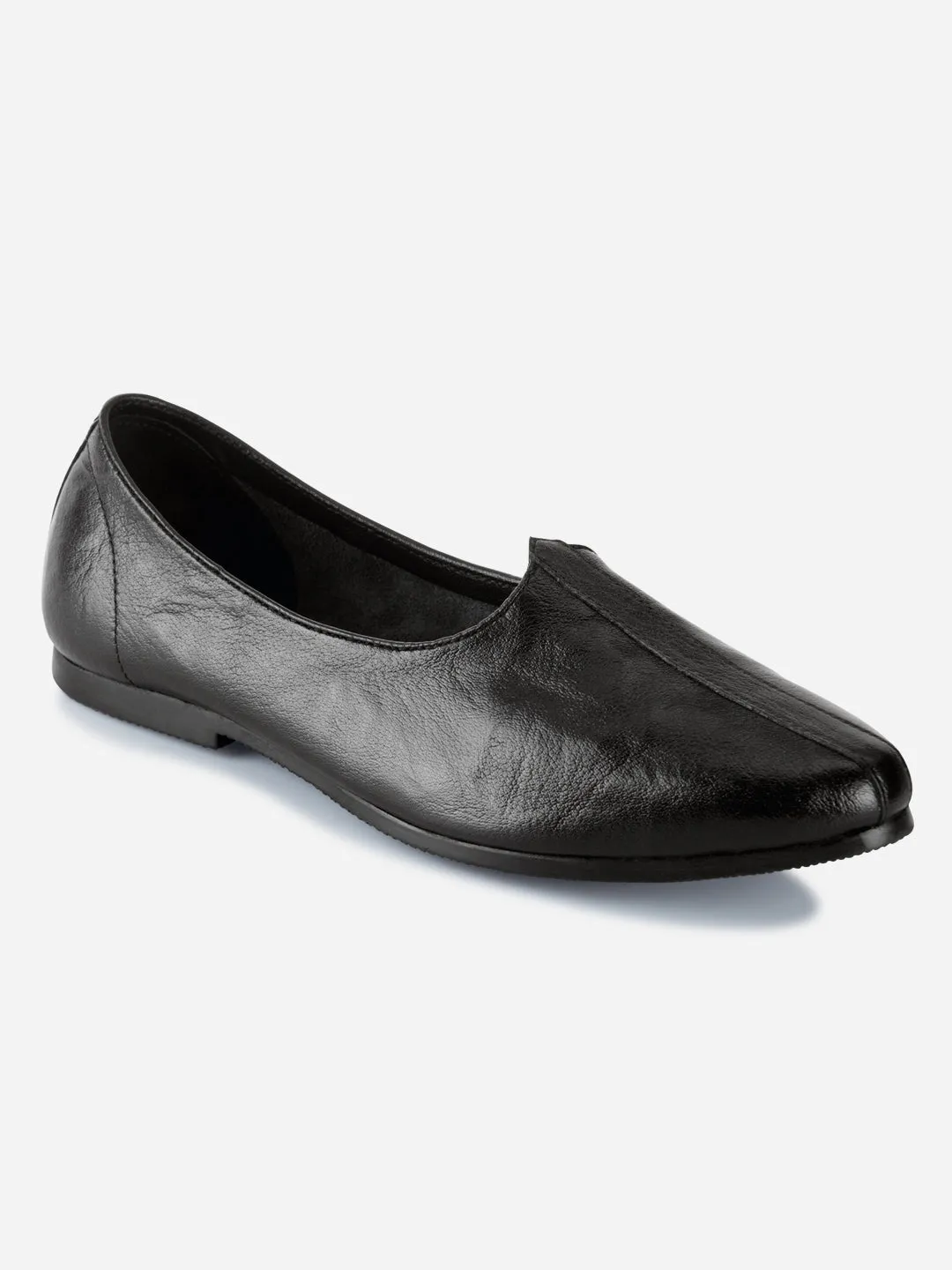 Durable outsole Airport Easy Men's Black Ethnic Jalsa Jooti and Mojaris (ID1077)